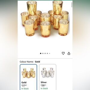 Gold Mercury Glass Votive Candle Holders